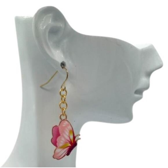 Whimsical Butterfly Dangle Earrings – Boho Festival Everyday Jewelry - Picture 2 of 4